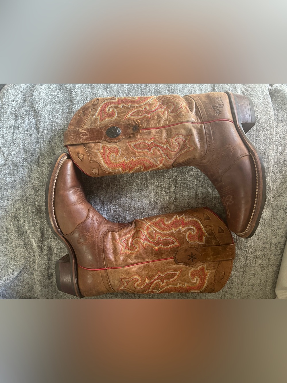 Brown Embroidered Western Ankle Boot - Women - Picture 2 of 13